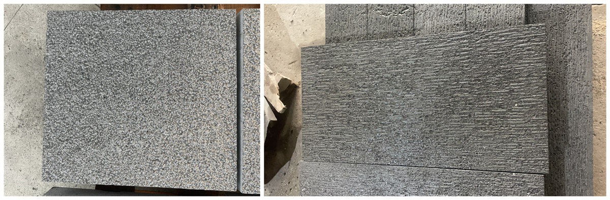 Black basalt in Bush hammered Line-chiseled - 2 Black basalt in Bush hammered Line-chiseled - 2