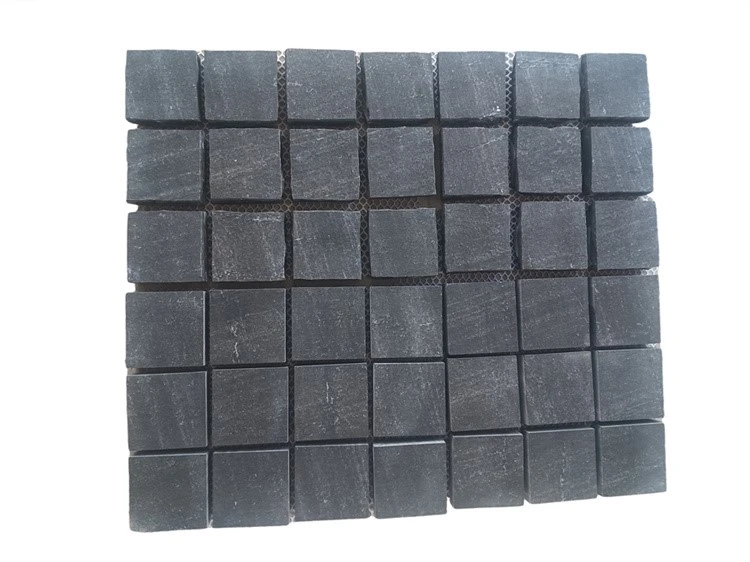 BLACK GRANITE CUBES 320X320X30MM ON MESH - BLACK GRANITE CUBES 320X320X30MM ON MESH -